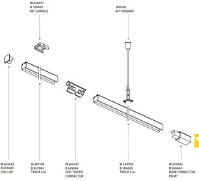 Sina trifazata alba LINK TRIMLESS PROFILE 1000 mm WH ON-OFF 243269 IDL