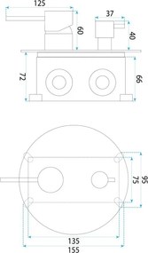 Set de dus incastrat Rea Lungo Diamond cupru + BOX