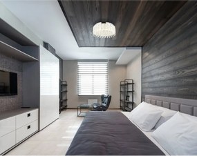 Lustra LED aplicata cu telecomanda KLUNKA crom