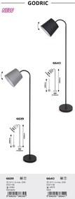 Lampadar, lampa de podea design elegant GODRIC negru