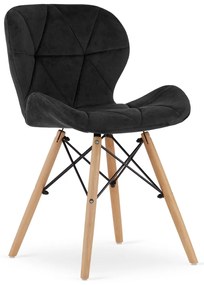 Scaun negru LAGO VELVET