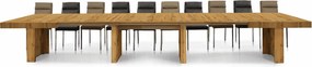MASA EXTENSIBILA BIG FAMILY, picior drept, 480 cm - STEJAR AURIU - 180 CM / 100 CM / 77 CM