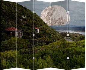 Paravan - Peisaj cu luna (210x170 cm)