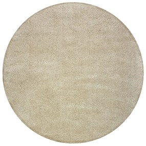 Covor bej lavabil rotund din fibre reciclate 133x133 cm Fluffy – Flair Rugs