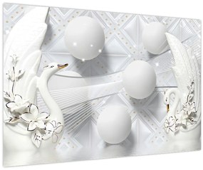 Tablou - Lebăda de aur pe apă (90x60 cm)