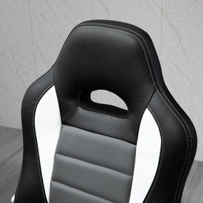 HOMCOM Scaun de Oficiu Reglabil Scaun de Despachet Cu Brațe Rabatabile 5 Roți Suport 120 kg 65x69x112-122 cm Gri | Aosom Romania