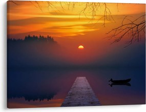 Tablou cu podul în apus de soare (70x50 cm)