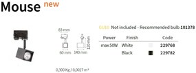 Spot directionabil pentru sina Link MOUSE TRACK BIANCO 229768 IDL