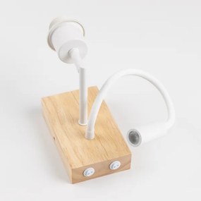 Lampă LED flexibilă de perete Brilagi NUBILA WOOD 1xE27/25W/230V + LED/3W stejar/alb/crem