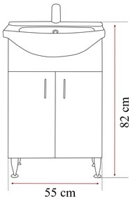 Mobilier complet de baie Bianca Prime 55, culoare Aida nuc