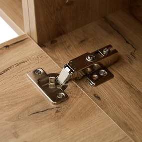 Dulap TV modern, cu iluminare LED și spațiu de depozitare deschis, 190x40x48,5 cm, Negru + Culoare naturală