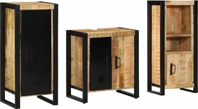 vidaXL Set de mobilier pentru baie cu sertar 3 pcs Lemn de mango solid