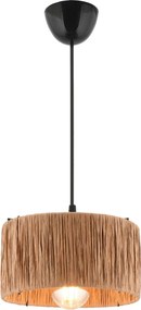 Lustra VIOLA, maro/negru, metal/rafie, 20x45 cm