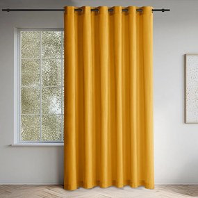 Draperie galben-muștar dimout (semi-opacă) din catifea 200x300 cm Velto – Filumi
