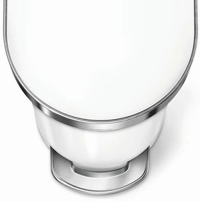 Coș pedală oval îngust 45 l, oțel alb, alb