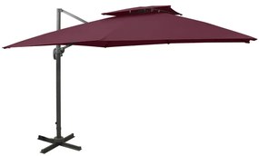 Umbrela suspendata cu invelis dublu, rosu bordo, 300x300 cm Rosu bordo, 300 x 300 cm
