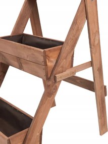 Suport de flori din lemn Vas de flori cu 3 niveluri din lemn natural