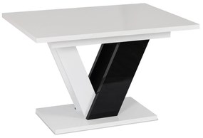JAKS Masă de bucătărie Clark 120 cm negru și alb lucios glamour