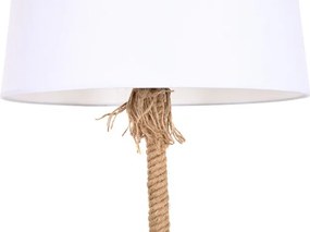 Lampadar decorativ stil mediteranea alb, funie in structura abajur din in, "LAM"