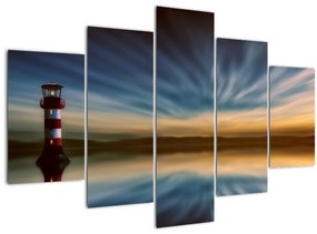 Tablou cu farul în mare (150x105 cm)