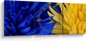 Tablou - detaliu florilor (cu ceas) (90x30 cm)