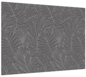 Tablou - Frunze de palmier gri (70x50 cm)