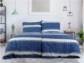 Lenjerie de pat din bumbac Renforce creponat BLUE LINE albastru Dimensiune lenjerie de pat: 70 x 90 cm | 140 x 200 cm