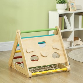 AIYAPLAY Set 5 în 1 pentru Cățărat pentru Copii cu Triunghi Montessori cu Frânghie, 119x63x61 cm, Multicolor | Aosom Romania