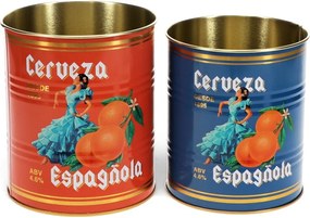 Cutii de depozitare 2 buc. din staniu decorative ø 11x13 cm Cerveza Española – Rex London
