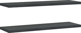 vidaXL Rafturi de perete 2 buc., 100x30x3 cm, negru oțel inoxidabil