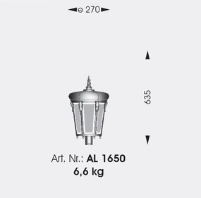 Stalp iluminat exterior din fier forjat, inaltime 58cm, AL 6803