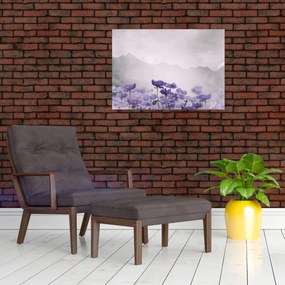 Tablou - Flori mov în munți (70x50 cm)