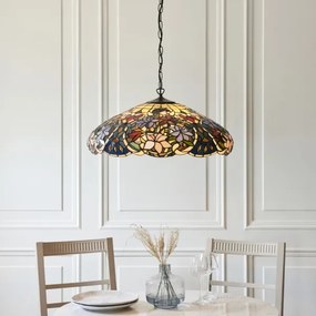 Endon 112193 - Candelabru suspendat pe lanț Tiffany SULLIVAN 3xE27/60W/230V ø 57 cm