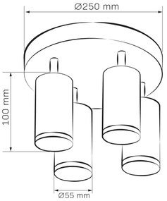 Spot pentru baie TURYN 4xGU10/10W/230V IP44 alb