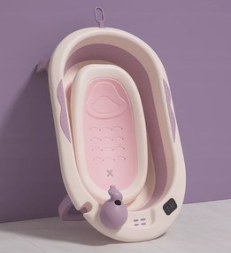 Baie pliabilă pentru copii VAIANA PREMIUM cu un șezlong - mai multe culori Bej