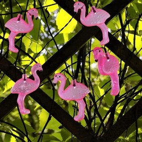Lanț LED solar decorativ 10xLED/1,2V 300 mAh 3,8 m IP44 flamingo