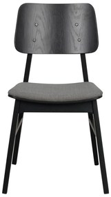 Scaun de dining cu șezut gri închis Rowico Nagano, negru