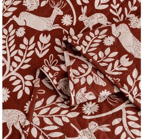 Cuvertura de pat cu model FOREST ANIMALS, maro Dimensiune: 170 x 210 cm