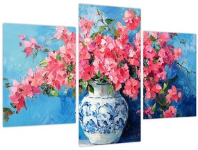 Tablou - Vază cu flori roz (90x60 cm)