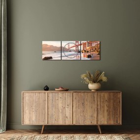 Tablou - Golden Gate Bridge (cu ceas) (90x30 cm)