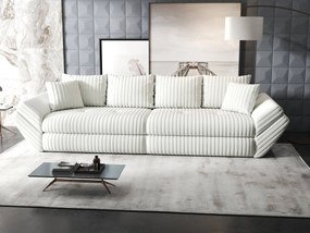 Canapea extensibilă dumonde cu ladă de depozitare si sezut confortabil din spuma high-density, Loana Ambience Ivory 300x100 cm