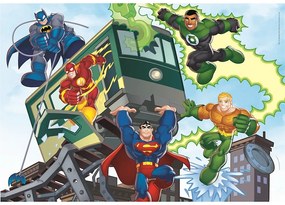 Liga Dreptății Teamwork Puzzle DC Super Hero de 60 de piese Clementoni