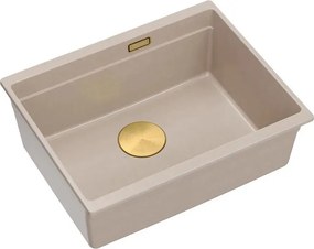 Chiuveta compozit sub blat Quadron Logan 100 bej - auriu 56x45 cm