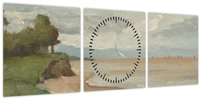 Tablou - Jean-Baptiste-Camille Corot, Beach Near Etretat, reproducere (cu ceas) (90x30 cm)