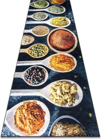 ANDRE 53240 covor lavabil linguri, condimente bucatarie, anti-alunecare - gri / bej