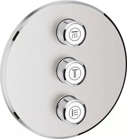 Baterie dus incastrata Grohe Grohtherm SmartControl crom periat Supersteel pentru 3 iesiri