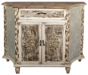 Comoda bej, din lemn masiv, aspect vintage, Maisonette
