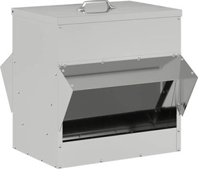 vidaXL Feeder pentru pui Argintiu 40,5 x 45 x 41 cm Oțel Galvanizat