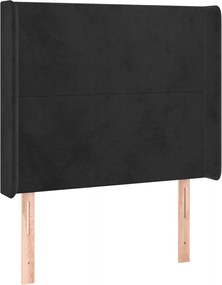 vidaXL Tăblie de pat cu aripioare, negru, 93x16x118/128 cm, catifea