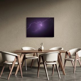 Tablou pe sticlă cu fulger pe cer (70x50 cm)